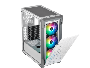 מארז מואר למחשב CORSAIR iCUE 220T RGB Airflow Mid-Tower Smart – לבן