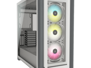 מארז למחשב CORSAIR iCUE 5000X RGB Tempered Glass Mid-Tower ATX Smart Case – לבן