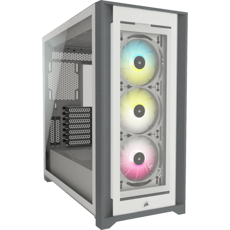 מארז למחשב CORSAIR iCUE 5000X RGB Tempered Glass Mid-Tower ATX Smart Case – לבן