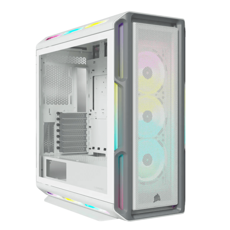 מארז למחשב CORSAIR iCUE 5000T RGB Tempered Glass Mid-Tower ATX- לבן