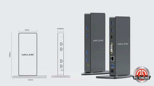 תחנת עגינה אוניברסלית Wavlink USB3.0 HDMI & DVI Dual-Monitor WL-UG39DK7 במלאי