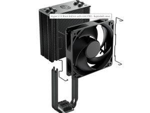 קירור אוויר למעבד מאוורר Cooler master Hyper 212 Black Edition 115X 1200 1700
