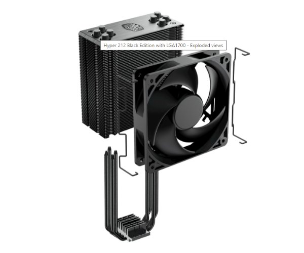 קירור אוויר למעבד מאוורר Cooler master Hyper 212 Black Edition 115X 1200 1700