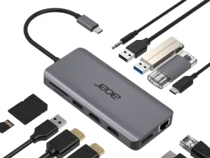 תחנת עגינה Docking ACER 100W USB Type-C 12 in 1 Travel HP.DSCAB.009