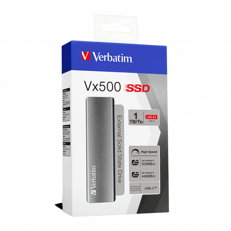 כונן קשיח חיצוני VERBATIM VX500 External SSD 1TB USB3.1 Gen2