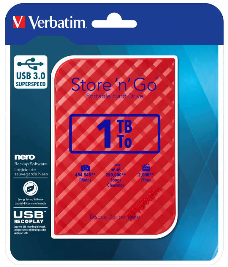 כונן קשיח חיצוני VERBATIM USB3.2 1TB STORE´N´GO 2.5" SSD GEN1 USB-C