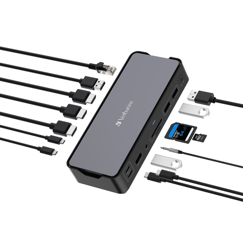 תחנת עגינה Verbatim USB-C Pro Docking Station 15 Ports 32171