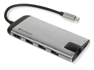 מתאם Verbatim USB-C MULTIPORT HUB USB 3.1 GEN 1/USB 3.0x3 /HDMI /SDH