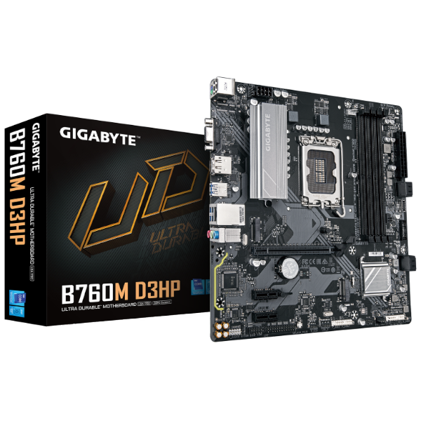 לוח אם אינטל Gigabyte B760M D3HP DDR5 VGA HDMI DP LGA1700