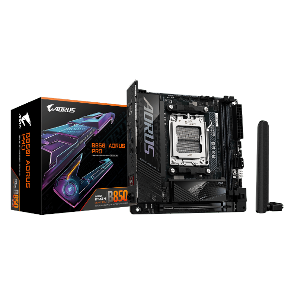 לוח אם GIGABYTE B850I AORUS PRO MINI-ITX WIFI 7 DDR5 BT AM5 2.5GB