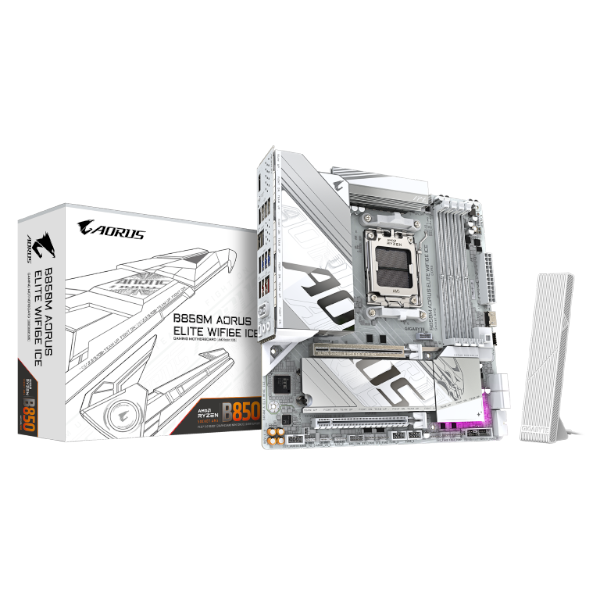 לוח אם Gigabyte B850M AORUS ELITE WIFI6E ICE M-ATX DDR5 AM5 2.5GB