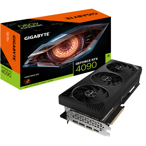 כרטיס מסך Gigabyte RTX 4090 WINDFORCE 3 V2 24G 384Bit DP HDMI