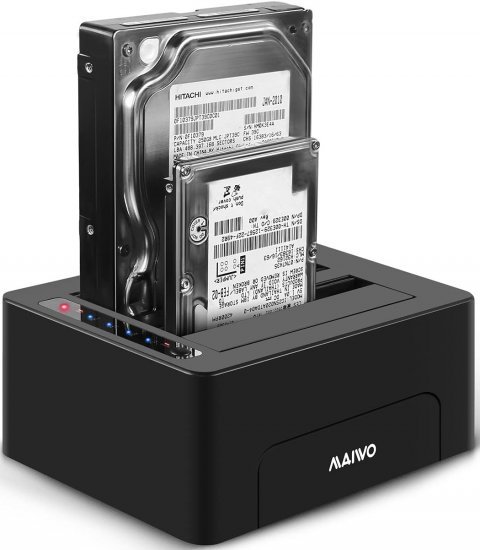 תחנת עגינה ושכפול לשני דיסקים  3.5/2.5 MAIVO USB3.0 Dual Bay