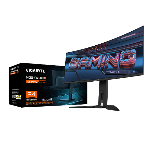 מסך קעור GIGABYTE MO34WQC2 Curved 2K WQHD 34 QD-OLED 0.03ms 240Hz