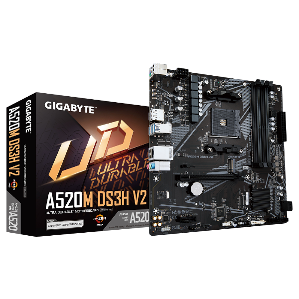 לוח למעבדי Gigabyte A520M DS3H V2 1.1 AM4 AMD Micro-Atx