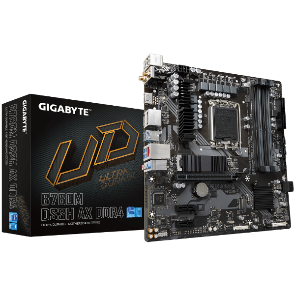 לוח Gigabyte B760M DS3H AX DDR4 1.2 Micro-ATX WIFI6 LGA1700