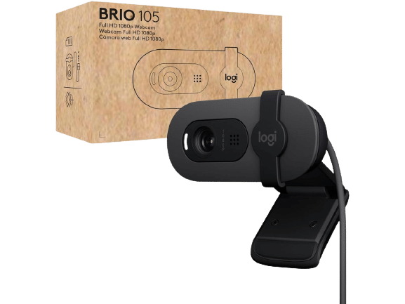 מצלמת רשת LOGITECH BRIO 105 FHD Built in Mic Auto Brightness