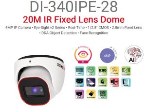 מצלמת כיפה Provision IP 4MP DOME DI-340IPE-28 POE