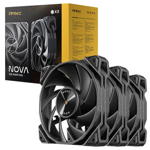 מאווררים למארז 3PACK Fan And Speed Conntroller  Antec Nova 120mm