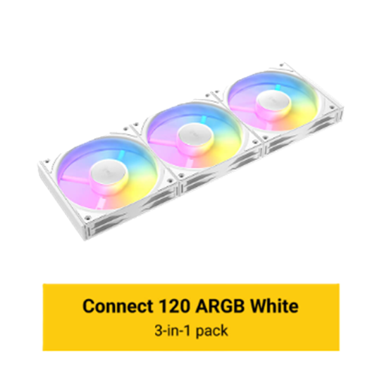 מאוררים למארז ANTEC Connect C120 ARGB WHITE 3PK