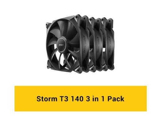 מאווררים למארז Antec Storm T3 140mm Black 3 Fan Pack