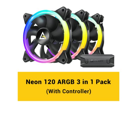 מאווררים למארז ANTEC NEON 120 ARGB BLACK 3PK